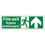 English/Polish - Fire Exit Arrow Up