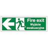English/Polish - Fire Exit Arrow Left