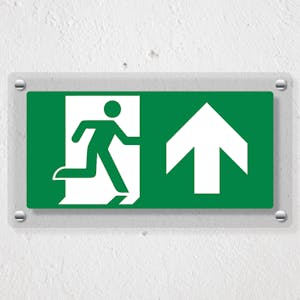 Fire Exit Man Running Up - Acrylic Sign