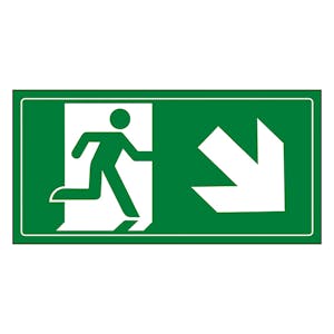 Fire Exit Man Running Down Right