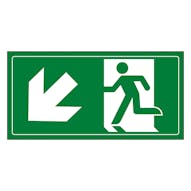 Fire Exit Man Running Down Left