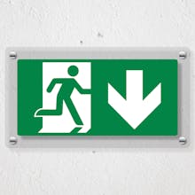 Fire Exit Man Running Down - Acrylic Sign