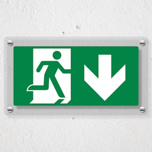 Fire Exit Man Running Down - Acrylic Sign