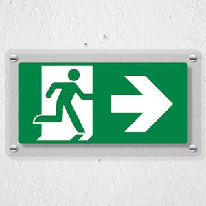Fire Exit Man Running Right - Acrylic Sign