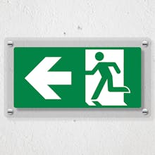 Fire Exit Man Running Left - Acrylic Sign