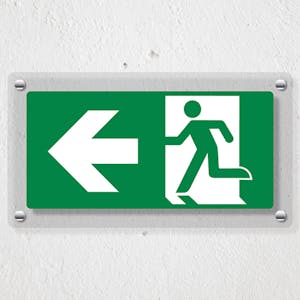Fire Exit Man Running Left - Acrylic Sign