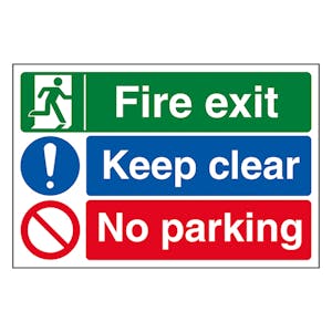 Fire Exit / Keep Clear / No Parking