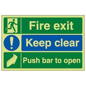 GITD Fire Exit / Keep Clear / Push Bar To Open