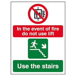 In The Event Of Fire Do Not Use Lift / Use The Stairs Right
