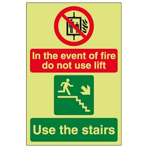 GITD In The Event Of Fire Do Not Use Lift / Use The Stairs Right