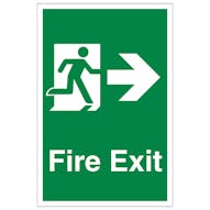 Fire Exit Arrow Right - Portrait