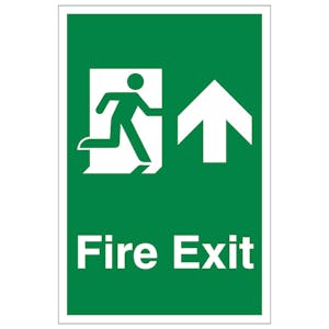 Fire Exit Arrow Up - Portrait