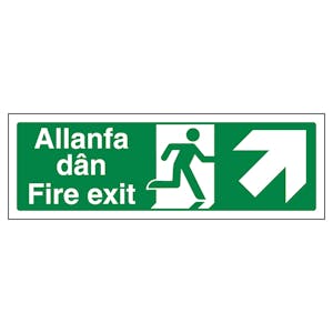 Welsh/English - Fire Exit Arrow Up Right