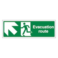 Evacuation Route Arrow Up Left