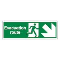 Evacuation Route Arrow Down Right