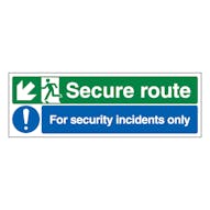 Secure Route Arrow Down Left / Security Incidents Only