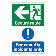 Secure Route Arrow Left / Security Incidents Only - Portrait