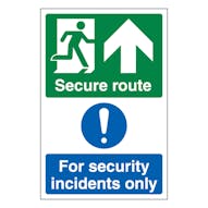 Secure Route Arrow Up / Security Incidents Only - Portrait