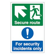 Secure Route Arrow Up Left / Security Incidents Only - Portrait