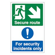 Secure Route Arrow Down Right / Security Incidents Only - Portrait