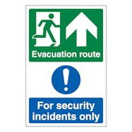 Evacuation Route Arrow Up / Security Incidents Only - Portrait