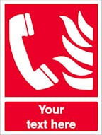 Custom Fire Emergency Telephone Safety Sign
