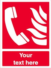 Custom Fire Emergency Telephone Safety Sign