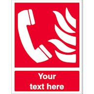 Custom Fire Emergency Telephone Safety Sign