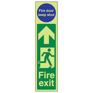 GITD Fire Exit Door Plate Man Right/Keep Shut