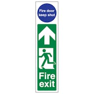 Fire Exit Door Plate Man Left/ Fire Door Keep Shut