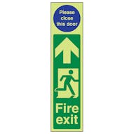 GITD Fire Exit Door Plate Man Right/Please Close Door