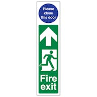 Fire Exit Door Plate Man Right/ Please Close This Door