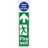Fire Exit Door Plate Man Left/ Please Close This Door