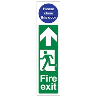 Fire Exit Door Plate Man Left/ Please Close This Door