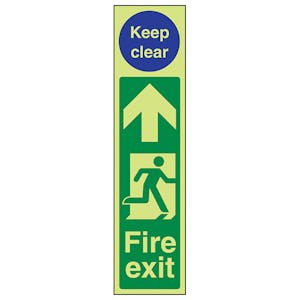 GITD Fire Exit Door Plate Man Right/Keep Clear