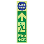 GITD Fire Exit Door Plate Man Left/Keep Clear