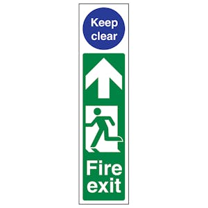 Fire Exit Door Plate Man Left / Keep Clear