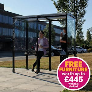 OFFER Curved Roof Half-Frame 4-Sided Smoking Shelter