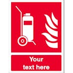 Custom Wheeled Fire Extinguisher Safety Sign