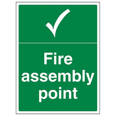 Fire Assembly Point With Tick Portrait