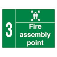 Fire Assembly Point with Family and Number 3