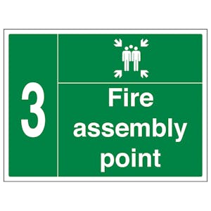 Fire Assembly Point with Family and Number 3