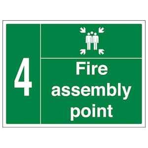 Fire Assembly Point with Family and Number 4