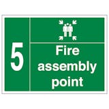 Fire Assembly Point with Family and Number 5