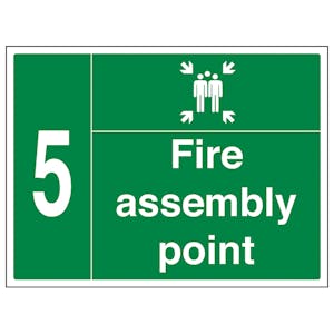 Fire Assembly Point with Family and Number 5