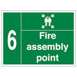 Fire Assembly Point with Family and Number 6