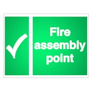 Reflective Fire Assembly Point with Tick - Landscape