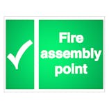 Reflective Fire Assembly Point with Tick - Landscape