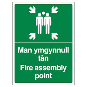 Welsh/English - Fire Assembly Point - Portrait