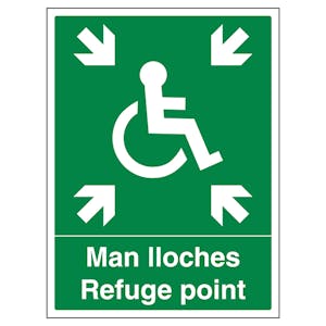 Welsh/English - Refuge Point with Arrows - Portrait